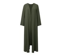 Générique Vêtements Musulmans - Abaya Femme Musulmane Abaya vêtements de prière musulmans pour Femmes Manches Longues Ouvert sur Le Devant avec Pantalon à Jambes Larges Tenue Caftan (Green XL)