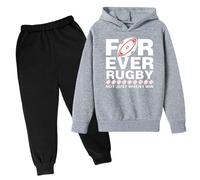 Générique Vêtements Nouveau-Né Bébé Garçon Fille Ensemble Hoodies Chemise Tops Pantalon Survêtement De Nuit Chauds d'hiver Automne Tenue pour Enfants Filles (Grey,13-14 Ans)