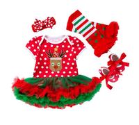 Générique Vêtements pour bébé Fille, BéBéS Filles Ma PremièRe Robe De NoëL De VêTements NoëL pour BéBé Fille Habit Pere Noel Cosplay Hiver Tutu Robe Pull Mere Noel