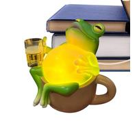 Générique Veuilleuse Mignonne,Décor Résine Grenouille Buveuse De Bière,Veilleuse Animale Lampe de Table | Pour Décoration Maison Chambre Salon Dortoir Appartement Bébé Noël Anniversaire Fête Vacances