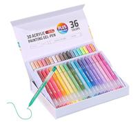 Générique Vibrant Acrylic Gel Pens - 1.0mm Fine Tip Markers | Acrylic Painting Gel Pens for Paper Rock Glass Fabric Scrapbook Coloring Writing Drawing Journaling DIY Art Crafts, Artist Paint