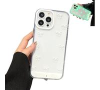 Générique Vibrant LED Bow Knot Phone Case for iPhone 17 Phone Case, Clear Shockproof Aesthetic Phones Cover, Cute Raised Camera Protective Cover for iPhone 17 16 15 14 13 12 11 Series
