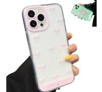 Générique Vibrant LED Bow Knot Phone Case for iPhone 17 Phone Case, Clear Shockproof Aesthetic Phones Cover, Cute Raised Camera Protective Cover for iPhone 17 16 15 14 13 12 11 Series