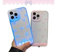 Générique Vibrant LED Bow Phone Case, Designed Specifically for Women, Features A Built-in Colorful LED Light-Up Feature That Lights Up When A Call Comes in. Compatible for Iphone (Pink,for iPhone13)