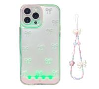 Générique Vibrant LED Bowknot Phone Case, Built-in LED Colorful Glowing Cell Phone Cover for IPhone 17/16/15/14/13/12/11 Plus Pro Max (PinkBow,for iPhone15Pro)