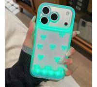 Générique Vibrant LED Bowknot Phone Case, Built in LED Colorful Glowing Cell Phone Cover for Women, Incoming Call Flash Light Up Slim Clear Case for iPhone 11/12/13/14/15/16/17 Pro/Pro Max