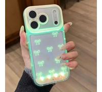 Générique Vibrant LED Bowknot Phone Case, Built in LED Colorful Glowing Cell Phone Cover for Women, Incoming Call Flash Light Up Slim Clear Case for iPhone 11/12/13/14/15/16/17 Pro/Pro Max