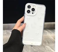 Générique Vibrant LED Bowknot Phone Case, Built-in LED Colorful Glowing Cell Phone Cover for Women, Light-Up Case Incoming Calls Phones 11/12/13/14/15/16/17 Pro/Pro Max (Blanc,iphone_16_Pro_Max)