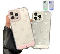 Générique Vibrant LED Bowknot Phone Case for iPhone 13/14/15/16/17 Plus Pro Max, Built-in LED Colorful Glowing Cell Phone Cover for Women, Incoming Call Flash Light-Up Case (Pink,for iPhone14Pro)