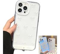Générique Vibrant LED Bowknot Phone Case for iPhone 17/16/15/14/13/12/11 Plus Pro Max Air, 2026 New LED Clear Glitter Light Up Case, Soft TPU Protective Cover, Women Girls (White,for 14 Plus)