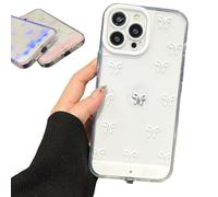 Générique Vibrant LED Bowknot Phone Case for iPhone 17/16/15/14/13Pro Max, Built-in LED Colorful Glowing Cell Phone Cover, Multiple Colors & Flash Modes (15Pro Max,White)