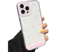 Générique Vibrant LED Bowknot Phone Case,Light-Up P-Hone Case for Incoming Calls, Slim Clear Ribbon Stylish P-Hone Cover for iphone 12/13/14/15/16/17 Plus Pro Max (16 Pro Max,Pink)