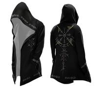 Générique Viking Impression 3D Zip Hoodie pour Hommes Mythologie Nordique Tatouage Cape Femme Cape Sweatshirt Médiéval Cosplay Cadeau