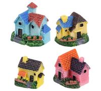Générique Villa Micro-paysagère en Résine Synthétique 4 Pièces, Mini Maison Bonsaï Décorative pour Jardin de Mousse et Paysage Miniature