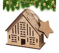 Générique Village de Noël - Christmas Light Up Wooden House | Bâtiment à Collection de Bureau pour Une fenêtre Appartement Appartement Affair