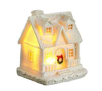 Générique Village de Noël,Maison en Résine avec Lumière Douce - Décoration de Table pour Foyer Étagère Vitrine Fête de Fin d'Année