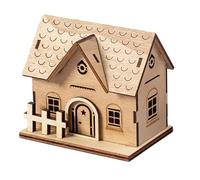 Générique Village de Noël - Ornement éclairé de Noël en Bois | Bâtiment à Collection de Bureau pour Une fenêtre Appartement Appartement Affair