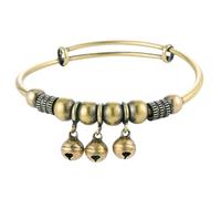 Générique Vintage Bell Bangle for Women Men,Push-Pull Adjustable Bell Bangle,Retro Boho Jewelry Jingle Charm Antique Brass Metal Bracelet,Festival Party Gift Accessory Daily Wear