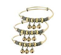 Générique Vintage Bell Bangle for Women Men,Push-Pull Adjustable Bell Bangle,Retro Boho Jewelry Jingle Charm Antique Brass Metal Bracelet,Festival Party Gift Accessory Daily Wear