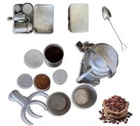 Générique Vintage Camping Coffee Kit,Collectors Camping Coffee Set,Portable Nostalgia Espresso Maker,Mini Portable Espresso Maker Set with Cups for Travel Hiking,Outdoor Adventures