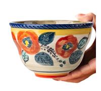 Générique Vintage Ceramic Bowls - 5 Inch Microwave Safe Food Container, Elegant Rice Bowl, Ceramic Kitchen Bowls with, Heat Safe Serving Design, for Soup Cereal Meal Lunch Dinner Restaurant