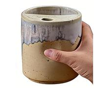 Générique Vintage Ceramic Travel Mug With Sip Hole (500ml) - Large Coffee Cup With Lid For Car, Office & Camping | Retro Tea Mug For On-the-Go | & Stylish Beverage Companion, 17oz