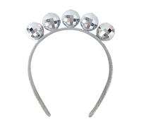 Générique Vintage Disco Ball Headband - 20mm Silver Disco Balls Party Headpiece For Women & Girls | Birthday, Christmas, Halloween, Costume, Fancy Dress & Festival Accessory