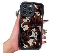 Générique Vintage Floral Decadent Lily Phone Case for iPhone, Anti-Scratch Protective Cover with Retro Botanical Design for iPhone 17/16/15/14/13 ProMax (B2,16Pro Max)