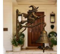 Générique Vintage Halloween Witch Doorbell,Sonnette Porte Halloween en Métal Vintage,Cloche De Sorcière en Fonte avec Sorcière Volante Et Balai, pour Porche, Jardin, Porte D'entrée (1PC)