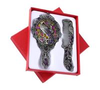 Générique Vintage Handheld Mirror - 6.1 inches, Zinc Alloy Vanity Accessory