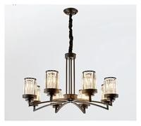 Générique Vintage LED Crystal Pendant Luxury Black Art Pendant(8Heads-D85xH44cm)