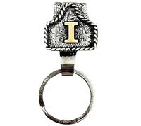 Générique Vintage Letter Keychain, Western Cowboy Letter Keychain, Personality A-Z Initial Key Clip for Belt Pants Pocket or Belt (I)