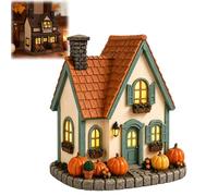 Générique Vintage Light-Up Pumpkins Cottage,Hand-Painted Pumpkin LED Cottage Decoration,Halloween Lighted Multicolor Autumn Village House,for Mantel Shelf Tabletop Collectible Centerpiece