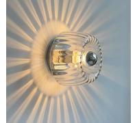 Générique Vintage Nordic Glass Wall Sconce, Modern Interior Applique Murale Style Wall Lamp, Hardwired E14 Bedside Light for Bedroom, Living Room, Hallway, Iron and Verre Shade(Silver)