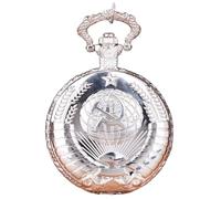 Générique Vintage Pocket Watch, Hammer Sickle Icon, 0.78in Embossed Fashion Accessories, Pentagram Wheat Design, Authentic Chain Included, Retro Pocket Watches for Men Women