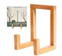 Générique Vintage Record Stand - Album Holder for Music Room | Solid Wood with Natural Finish, Compact 13x20.3x15cm Organizer, Bedroom Collection Display, Player Accessory for Holiday Party Vacation