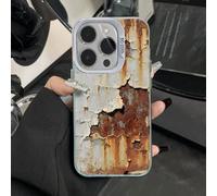 Générique Vintage Rust Look Phone Case Compatible for iPhone 17/16/15 Pro Max, Creative Industrial Iron Style Rusty Imitation Phone Cover, intage Industrial Cover (for iPhone17,Gray)