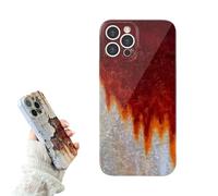 Générique Vintage Rust Look Phone Case Compatible with iPhone 16/15/14/13/12ProMax - Rusty Imitation, Industrial Iron Style, Shockproof TPU Cover (for iPhone14Promax,Red)