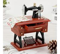 Générique Vintage Sewing Machine Music Box, Mini Sewing Machine Music Box, Retro Classical Treadle Sewing Machine Table Desk Mechanical for Home Decor Birthday Gift, Desk Decoration(1 pc)