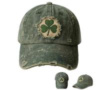 Générique Vintage Shamrock Baseball Cap, St. Patrick's Day Hat Embroidered, Adjustable Distressed Hat for Men & Women (1PCS)