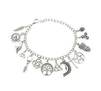 Générique Vintage Silver Charm Bracelet for Dating Ziny Alloy