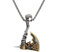 Générique Vintage Stainless Steel Viking Axe Pendant Necklace - Norse Mythology Amulet Jewelry for Men (Single pendant)