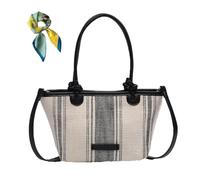 Générique Vintage Striped Canvas Bag for Women,Top Handle Striped Handbag with Adjustable Strap,Checkered Tote Purse for Travel