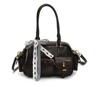 Générique Vintage Top Handle Bag with Bowknot,Trendy PU Leather Shoulder Bags for Women,Cute Aesthetic Casual Crossbody Bag