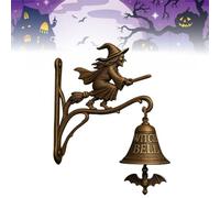 Générique Vintage Witch Doorbell,Wall Mounted Witch Bells with Broom,Gothic Halloween Decoration Doorbell,for Front Door,Porch,Home and Walls