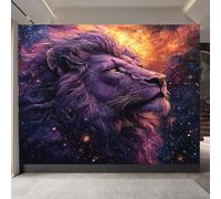 Générique Violet Lion Papiers peints, 3D Peinture Salon Wallpaper, Mat épaissi Photo Murale, Chambre Intissé Papier Peint Photo, Mur de fond TV lmage Muraux Poster 300 x 210 CM