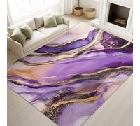 Générique Violet Or Tapis Moderne Élégant Luxe Abstrait Digital À Poils Courts 0 - Tapis Doux Moelleux 50 x 80 cm, Antidérapant Bureau Salle de séjour Moquette, Ne Perd Pas Ses Poils