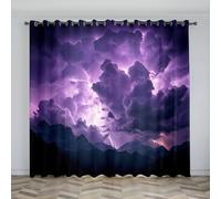 Générique Violet Rideau Occultant Nuages Les Rideaux à Motifs 3D, Bloquant la Lumière et Isolants Thermiques, Créent Une Atmosphère Elégante et Moderne dans Le Salon et la Chambre
