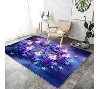 Générique Violet Tapis Lavable 160x230 cm Motif Magie Étoile À Cinq Branches Bougie - Doux Tapis Moelleux à Poils Courts avec Support antidérapant, pour Chambre Salon Salle à Manger