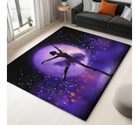 Générique Violet Tapis Salon 140 X 200 Cm - Ciel Étoilé Danseuse De Ballet Lavable en Machine Antidérapant, Rêve Doux Poil Tapis pour Salle À Manger Chambre À Coucher Bureau